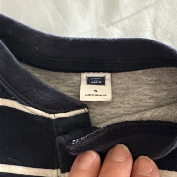 Janie and Jack Gray Zip-Up Sweater and shirt - Picture 7 of 8